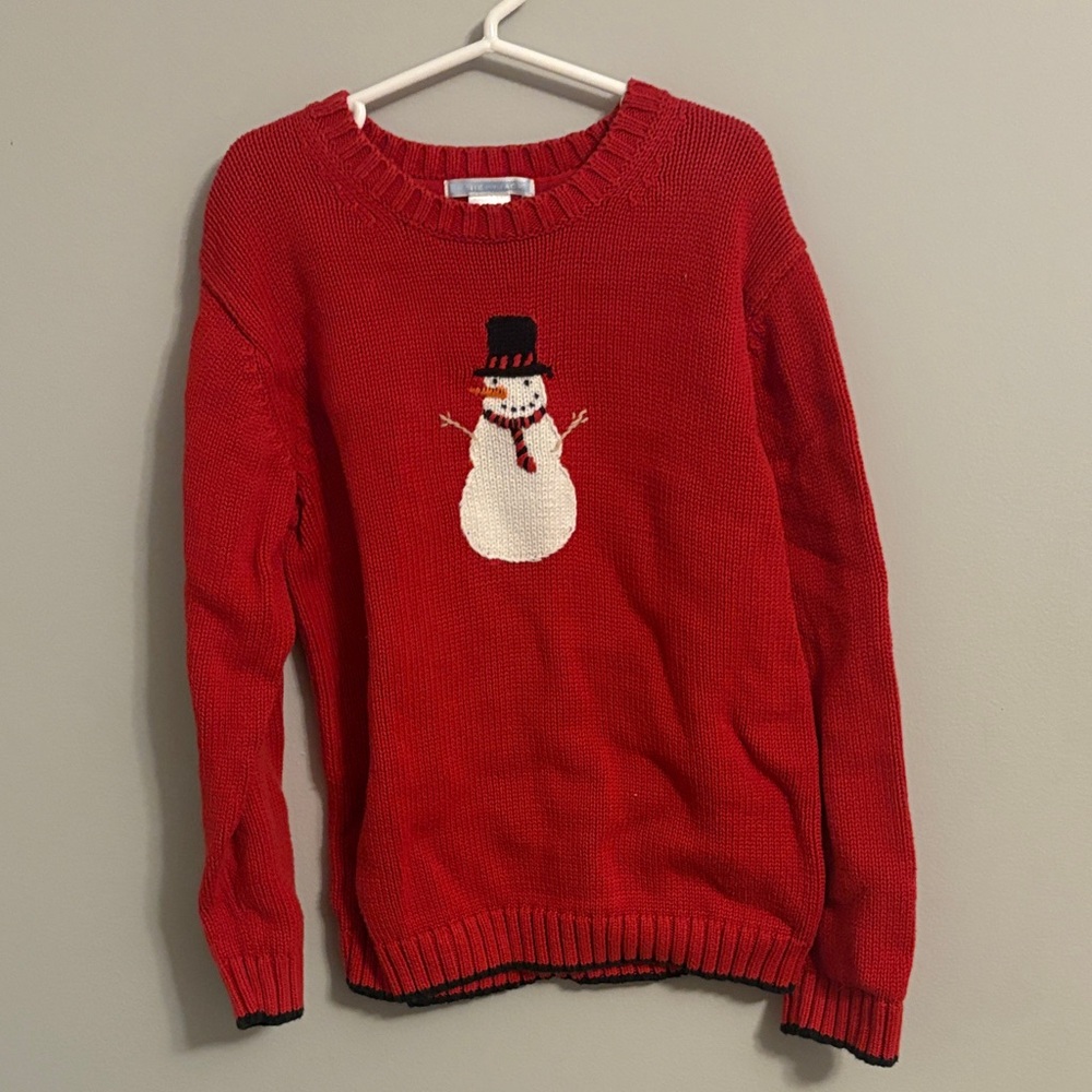Janie and Jack Festive Red Snowman Sweater